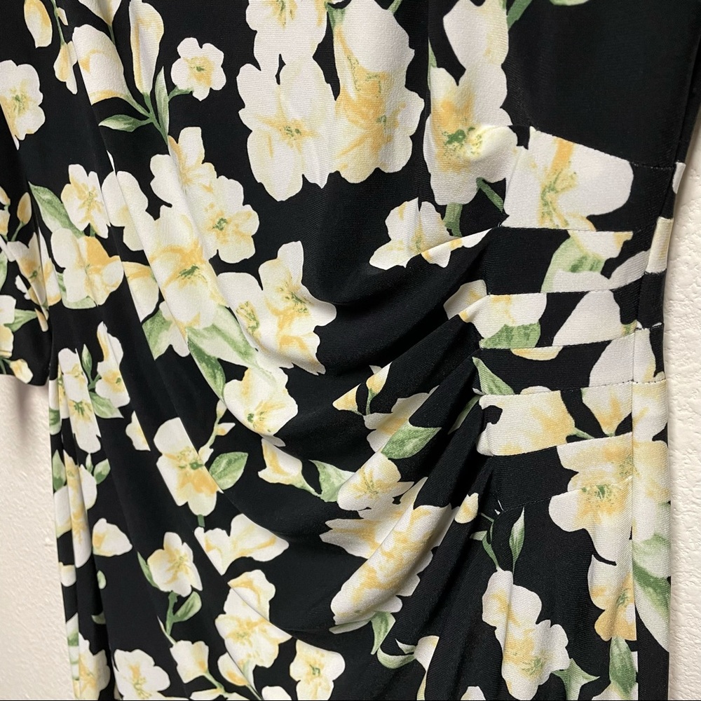 Lauren Ralph Lauren Floral Print Jersey midi dress long sleeve. - Picture 7 of 14